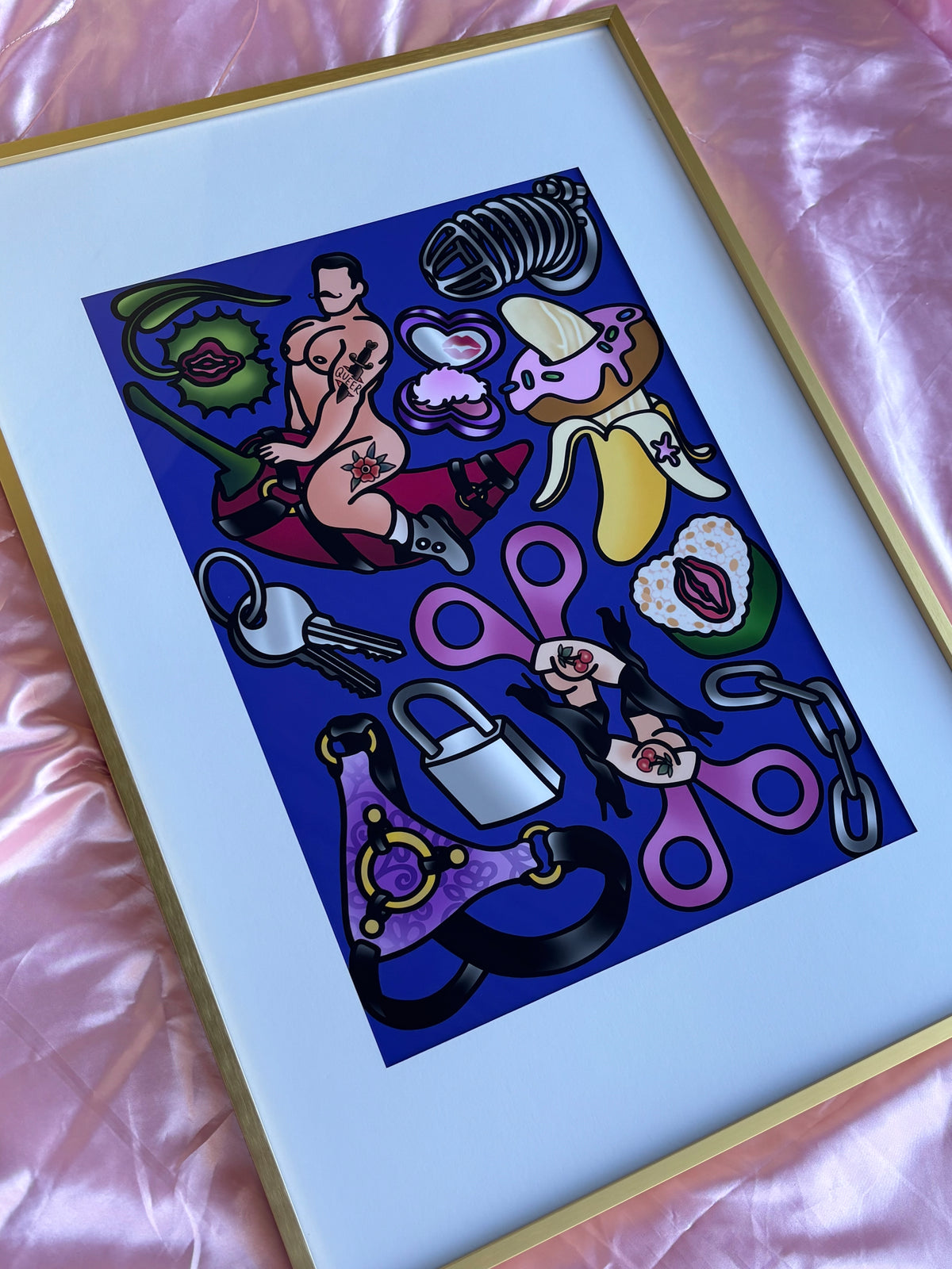 Pretty Little Vices Print with Gold Frame