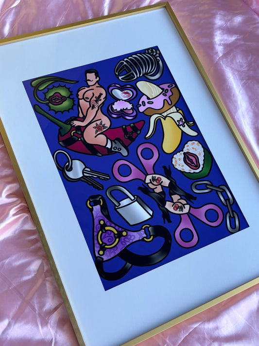 Pretty Little Vices Print with Gold Frame