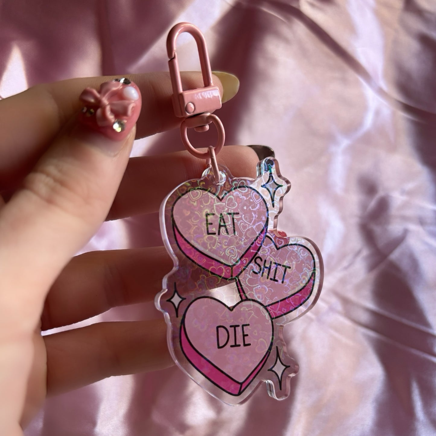 Playful hearts Keychain